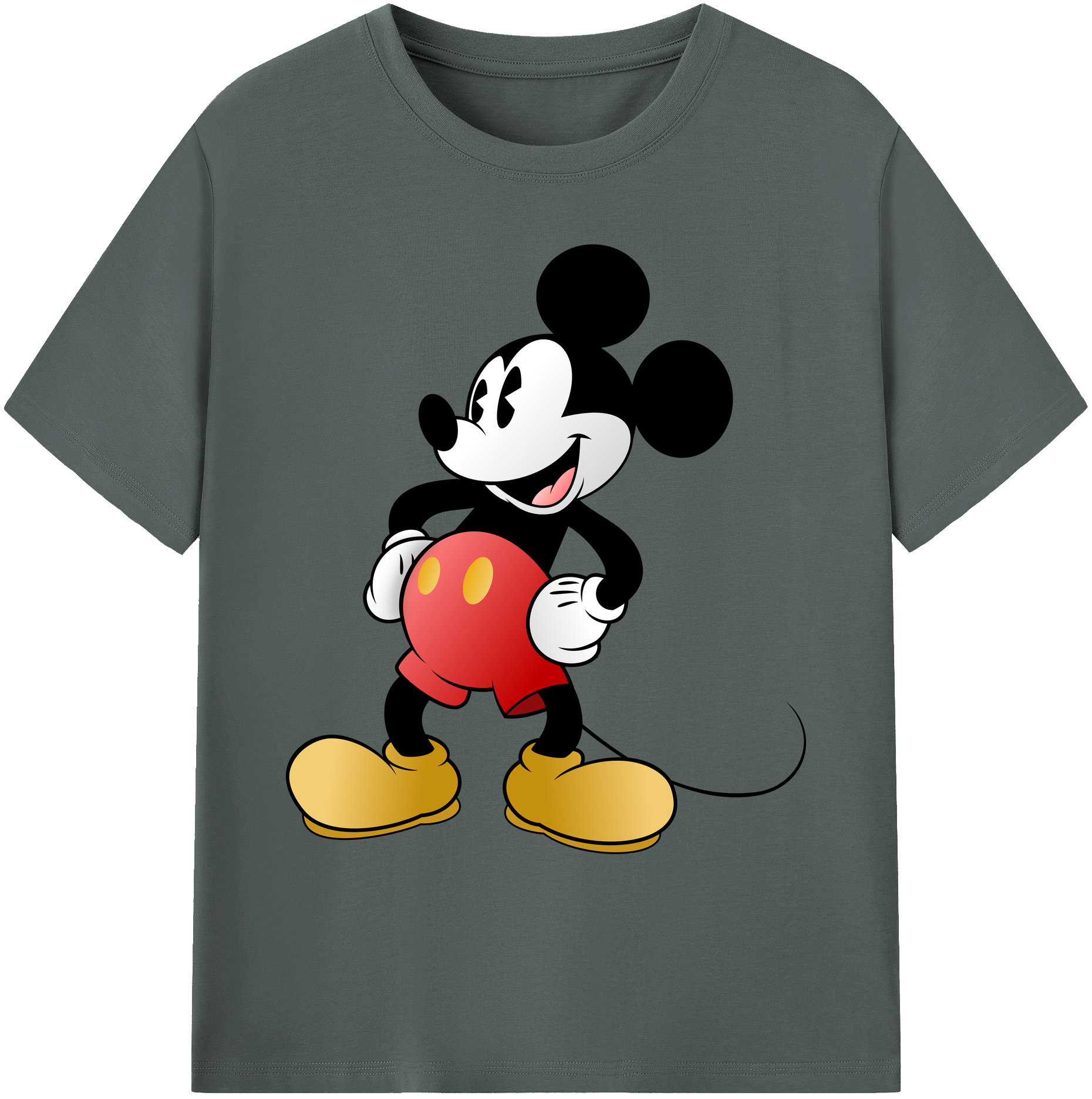ミッキーマウス Mickey Mouse 綿100％ メンズ半袖Tシャツ｜肌触りやわらか＆通気性